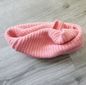 H&M Pink Shimmer Rib Knit Sweater Tube Scarf